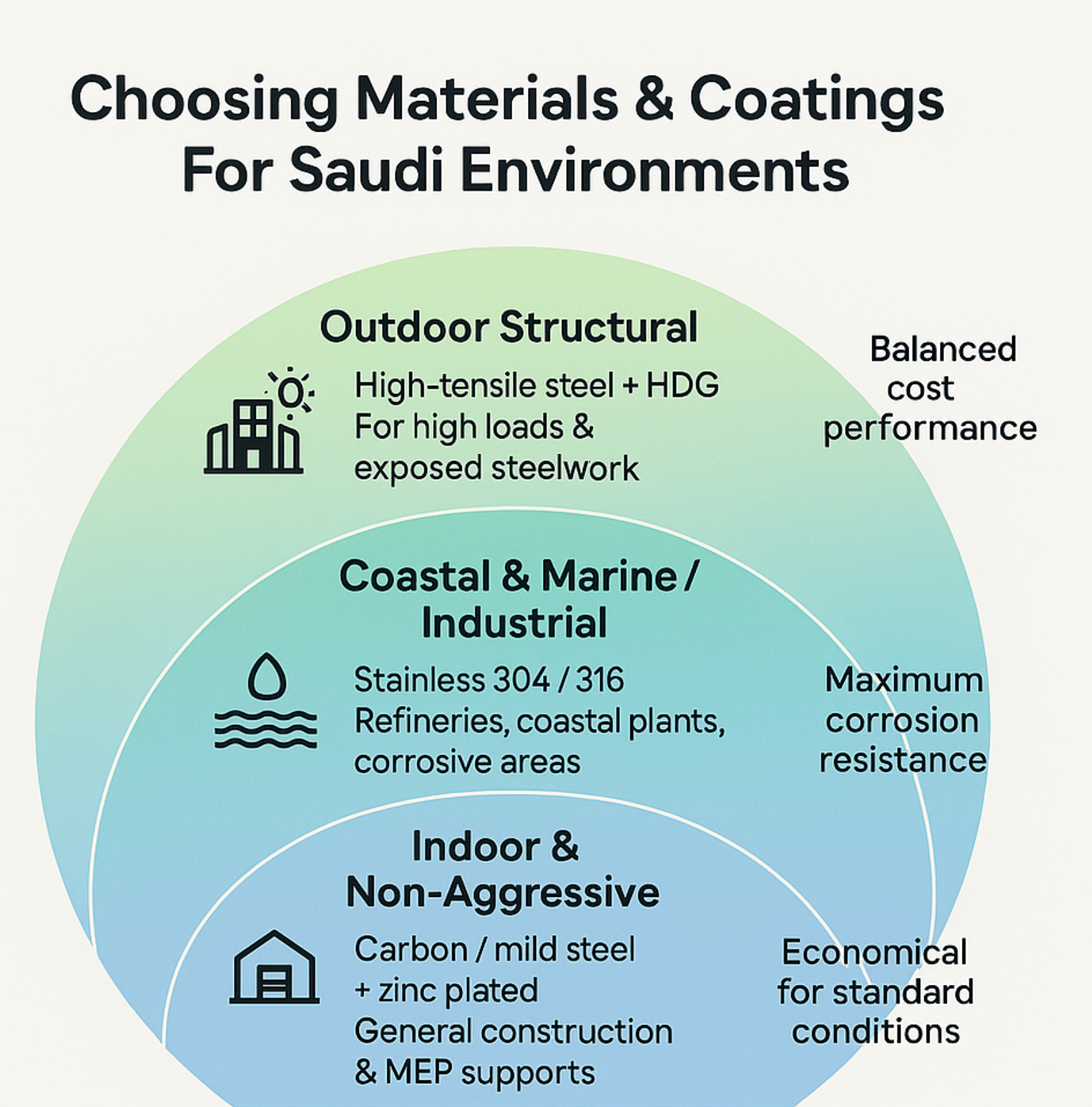Materials and coatings for threaded rods and studs in Saudi Arabia conditions