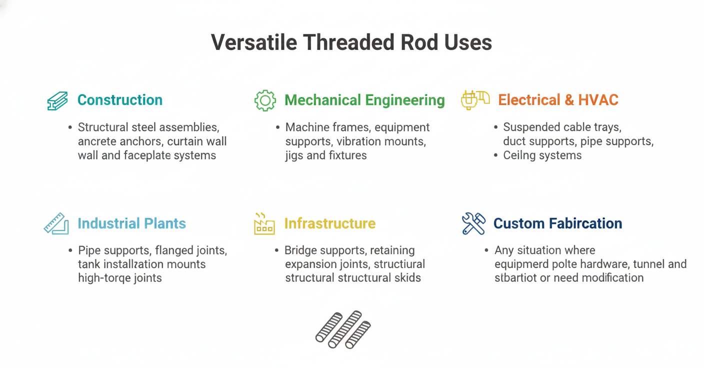 Applications of DIN 975 Grade 10.9 threaded rods in heavy industrial and structural projects